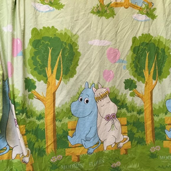 Moomin Floren Characters Twin  Flat Sheet & Duvet Bedding Hippo Kawaii Animation - Picture 3 of 5